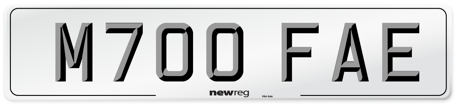 M700 FAE Number Plate from New Reg
